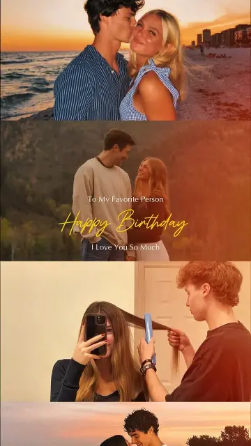 Birthday couple CapCut template preview